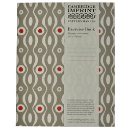 Lined Exercise Book Persephone Grey and Crimson