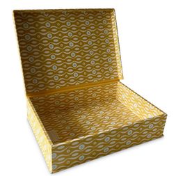 A4 Box File Persephone Mustard and Turquoise
