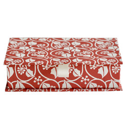 Postcard Box in Small Ivy Stripe Red