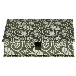 Postcard Box in Small Ivy Stripe Sage Green