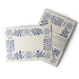 10 Small Cards with Patterned Border in Blue