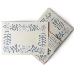 10 Small Cards with Patterned Border in Pale Blue
