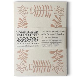 10 Small Cards with Patterned Border in Plaster Pink