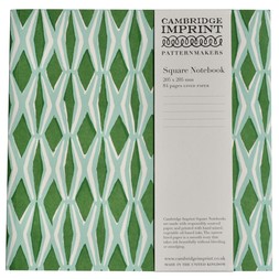Square Lined Notebook in Smocking Jade and Forest Green