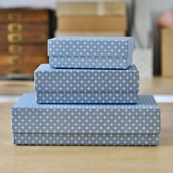 A Nest of Three Simple Boxes in Little Stars Faded Denim