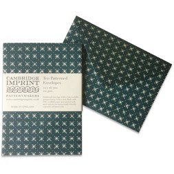 Packet of Ten Patterned Envelopes in Little Stars Petrol Blue