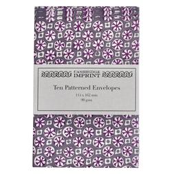 Packet of Ten Patterned Envelopes in Sea Urchin French Lavender