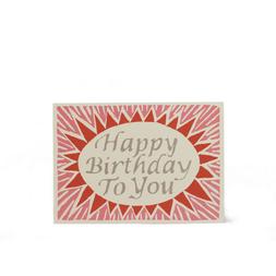 Happy Birthday To You Card in Red and Pink