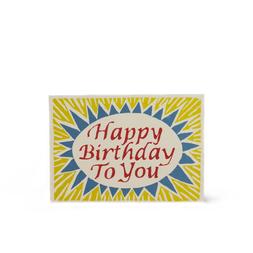 Happy Birthday To You Card in Yellow, Red and Blue