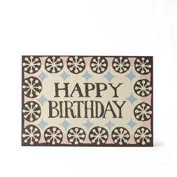 Happy Birthday Card in Charcoal, Pink and Blue