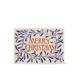 Pack of 10 Christmas Wreath Card in Blue