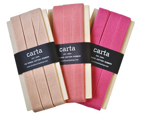 Italian Cotton Ribbons in Pinks