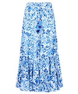 Summer Blues Tiered Maxi Skirt £50