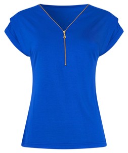 Summer Blues Zip Front Top £28