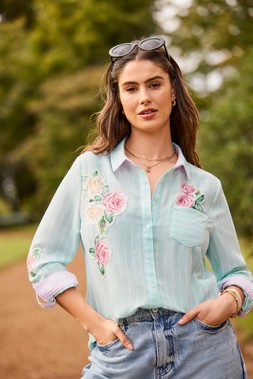 Vintage Roses Applique Shirt £55