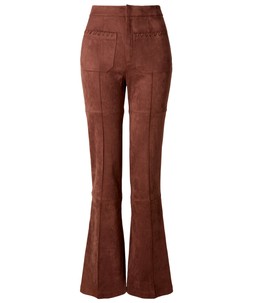 WB788A Faux Suede Flared Trousers With Whipstitch detail £55