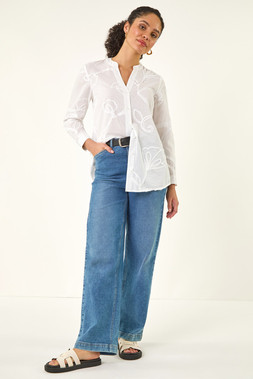 Roman Embroidered Cotton Blouse