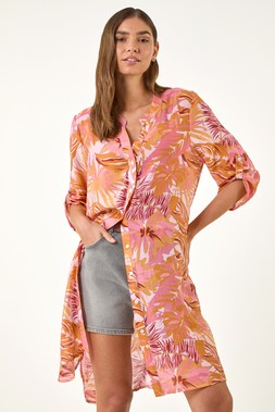 Roman Abstract Print Longline Blouse