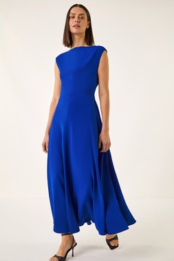 Roman Royal Blue Fit & Flare Midi Dress