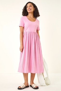 Roman Textured Stripe Midi Dress