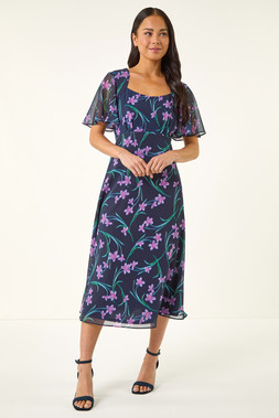 Roman Petite Floral Midi Dress