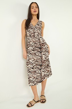 Roman Petite Abstract Print Midi Dress