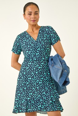 Roman Petite Spot Frill Hem Dress