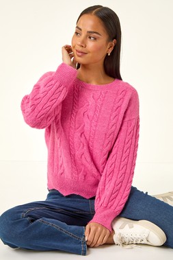 Roman Petite Pink Scalloped Hem Knit Jumper