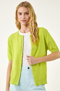 Roman Lime Light Weight Button Knit Cardigan