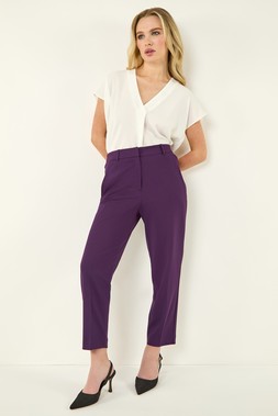 Roman PetitePlum Short Straight Leg Stretch Trouser