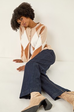 Roman Indigo Wide Leg Stretch Denim Jeans