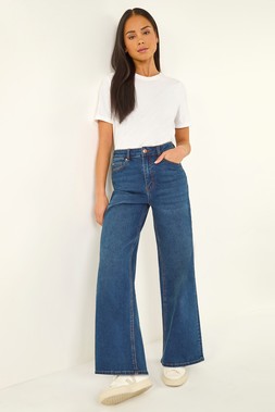 Roman Petite Indigo Wide Leg Jeans