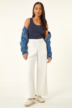 Petite White Pocket Stretch Jean