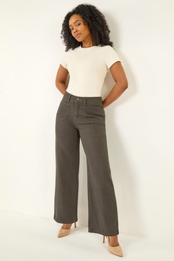Roman Petite Taupe Cotton Stretch Pocket Jean