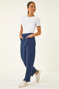 Roman Petite Stripe Print Bengaline Stretch Trouser