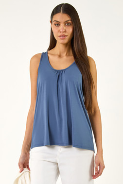 Roman Denim V-Neck Stretch Jersey Vest Top