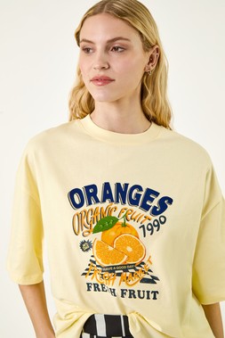 Roman Yellow Fruit Print T-Shirt