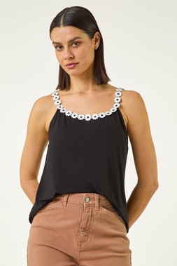 Roman Daisy Strap Sleeve Vest Top