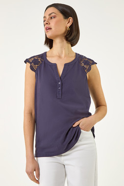 Roman Lace Shoulder Vest Top