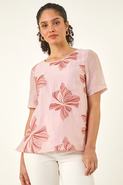 Roman Floral Embroidered Tunic Top