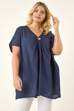 Roman Curve Ring Front Oversized Top