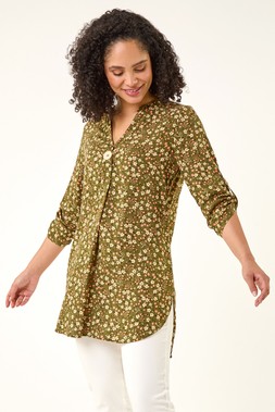 Roman Ditsy Floral Print Tunic Top