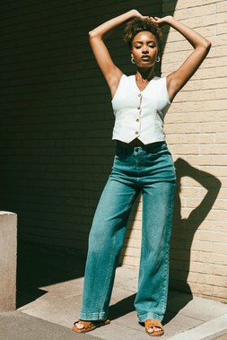 Roman Cotton V-Neck Button Through Waistcoat
