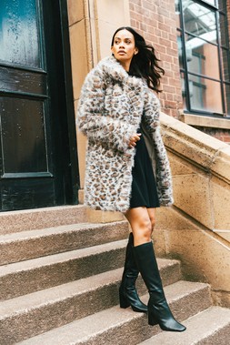 Roman Dusk Animal Faux Fur Coat