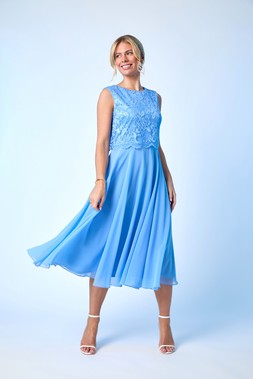Roman Petite Lace Overlay Midi Dress