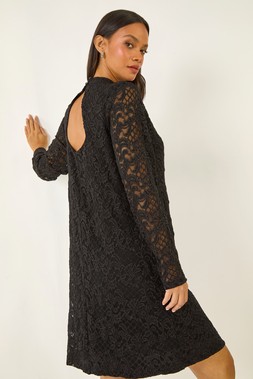 Roman Dusk Baroque Lace Shift Dress