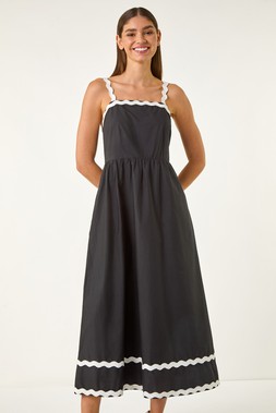 Roman Contrast Ric Rac Midi Dress