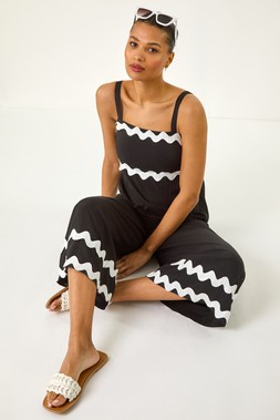 Roman Ric Rac Strap Detail Jumpsuit