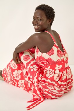 Roman Shell Print Strap Maxi Dress