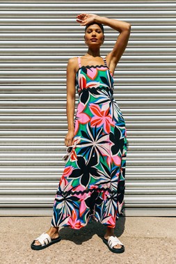 Roman Floral Ric Rac Maxi Dress